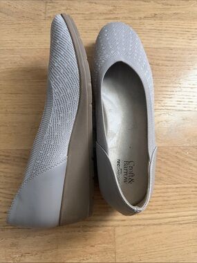 croft & barrow Taupe Knit Slip-On Flats